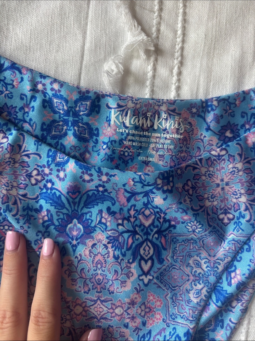 Kulani Kinis Blue and Pink Paisley Bikini Set - Picture 2 of 5